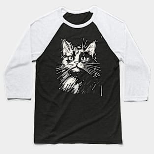 Cat Sketch Baseball T-Shirt